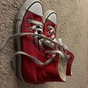 Converse Red Canvas High-Top Sneakers with White Accents